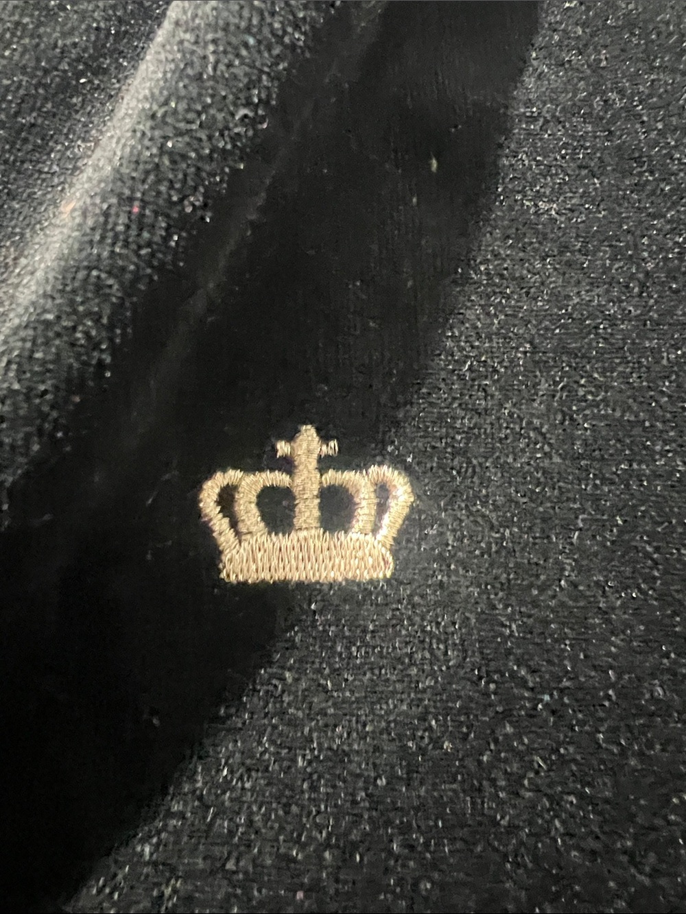 Juicy Couture Black Velvet Zip Hoodie with Gold Crown Pin - Picture 3 of 8